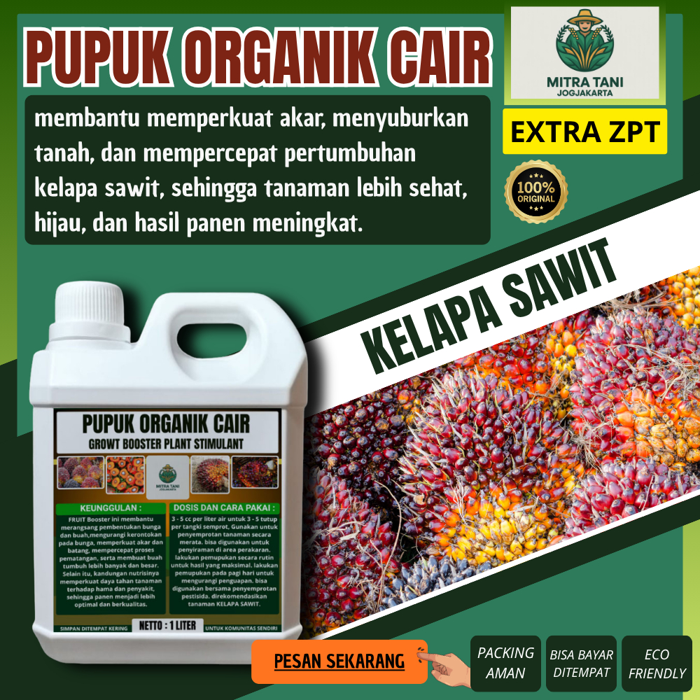 Pupuk Cair Sawit Berbuah Lebat 1 Liter | Pupuk Booster Pelebat dan Penyubur Sawit