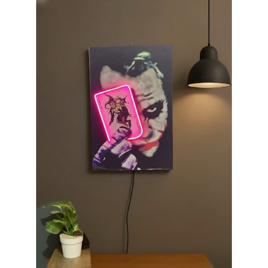 poster dinding aestetik JOKER LED neon flex hiasan dinding estetik lampu tidur aestetik