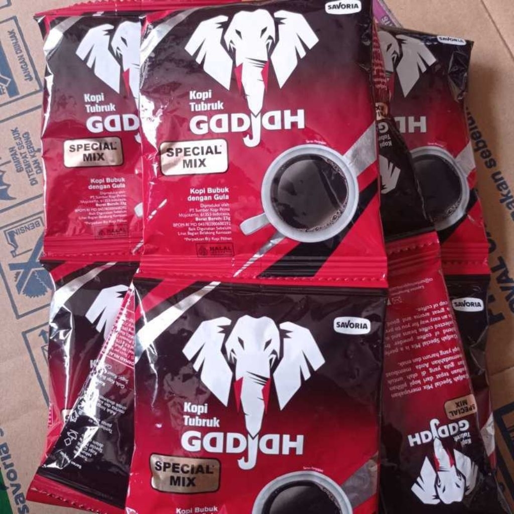 KOPI GAJAH SPESIAL MIX+GULA  1 RENTENG 10 Sachet 1 Dus 20 Renteng