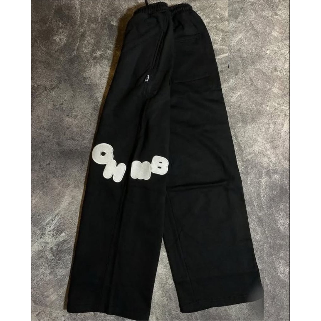 CELANA PANJANG CHMB BORDIR SAMPING UNISEX PRIA DAN WANITA FLECEE COTTON COD