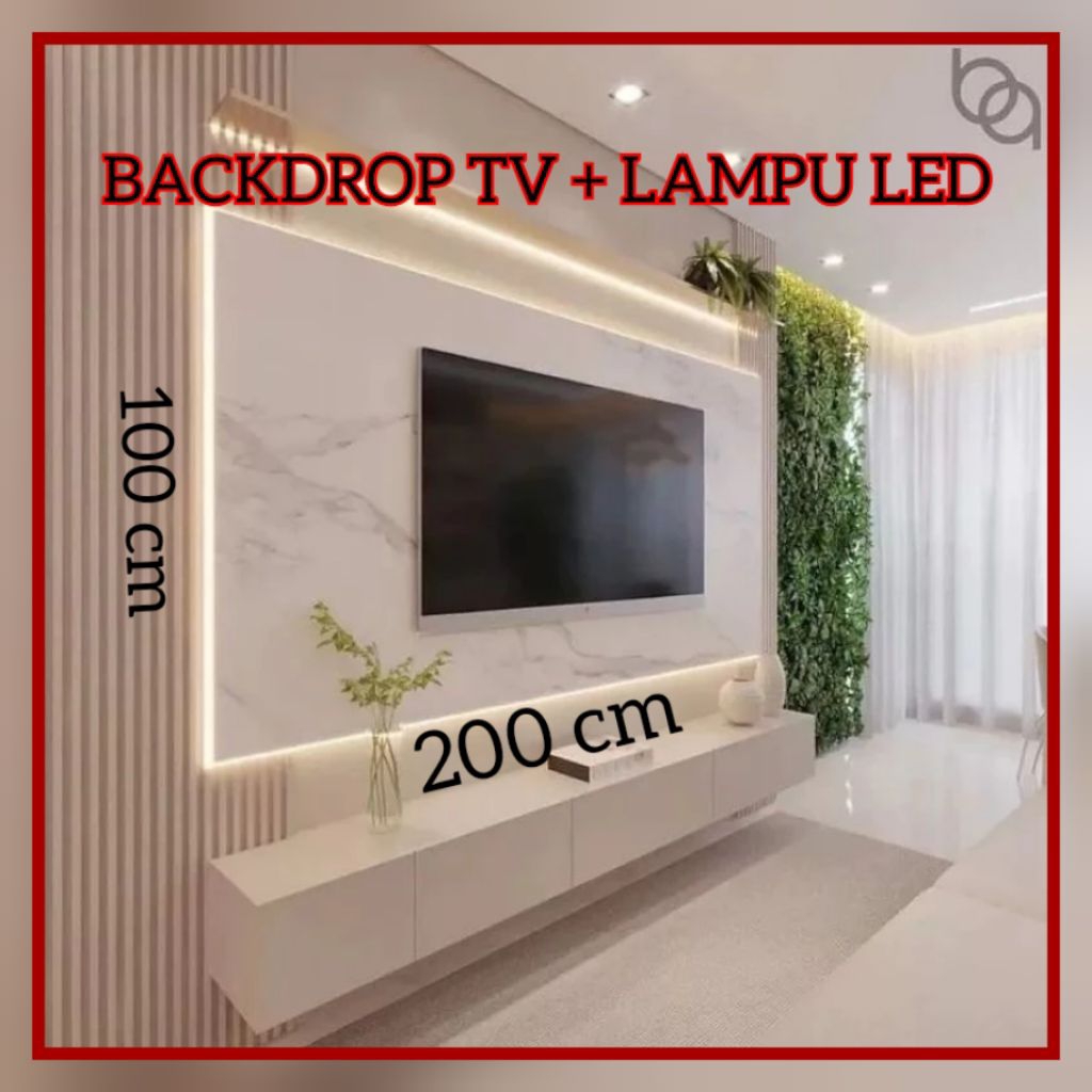 Backdrop Tv Meja TV Rak TV Minimalis Tempel Dinding