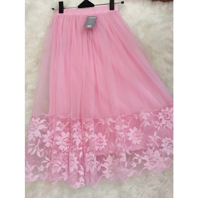 ROK TUTU ANAK SD ROK TUTU ANAK PEREMPUAN MODEL RENDA Rok Renda Anak 6-9 Tahun Bahan Tile Mix