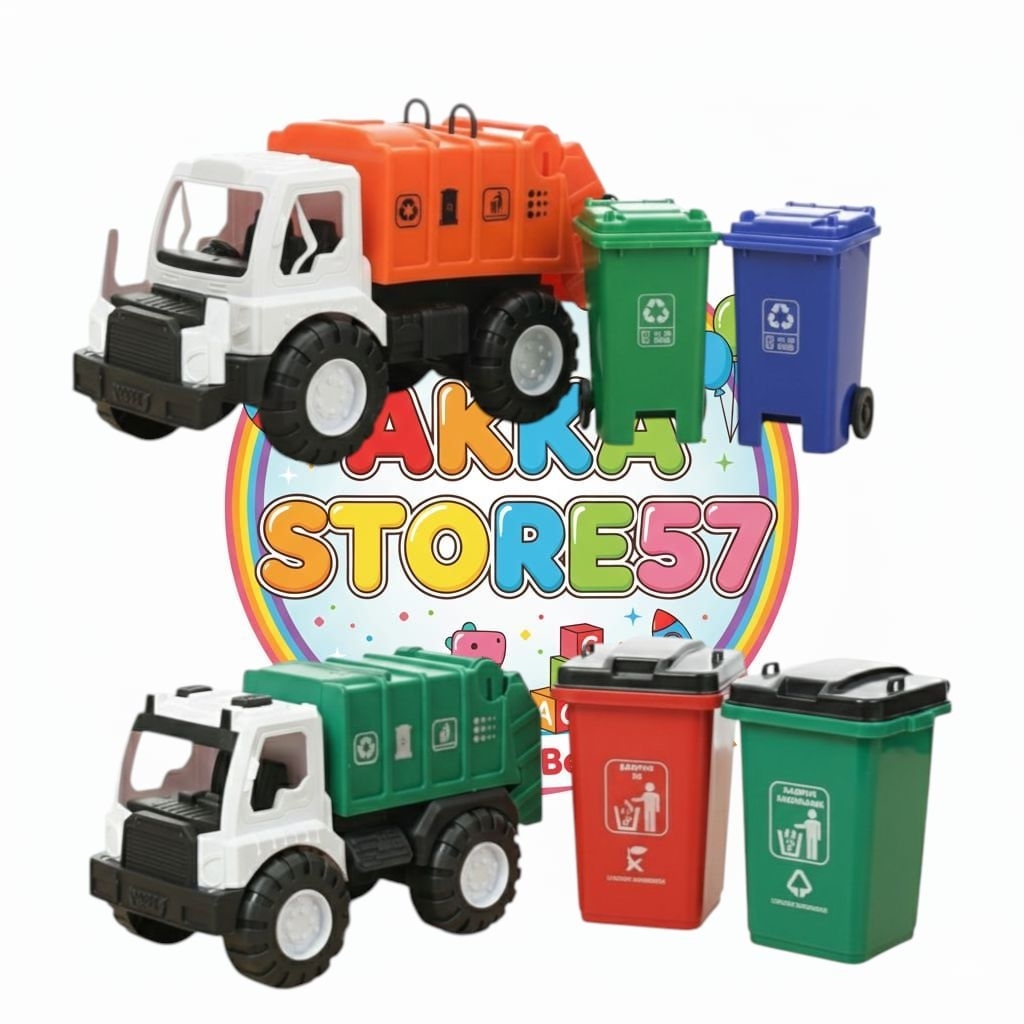 Mainan Anak Truck Kebersihan Truk Sampah + Tempat sampah Untuk Edukasi anak Ak.99