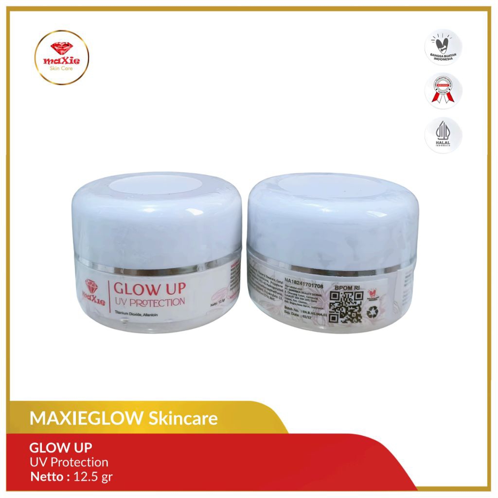 Maxie Glow Skincare Cream Siang - 12.5gr, Mencerahkan, Memutihkan, Melindungi Dari Sinar Matahari