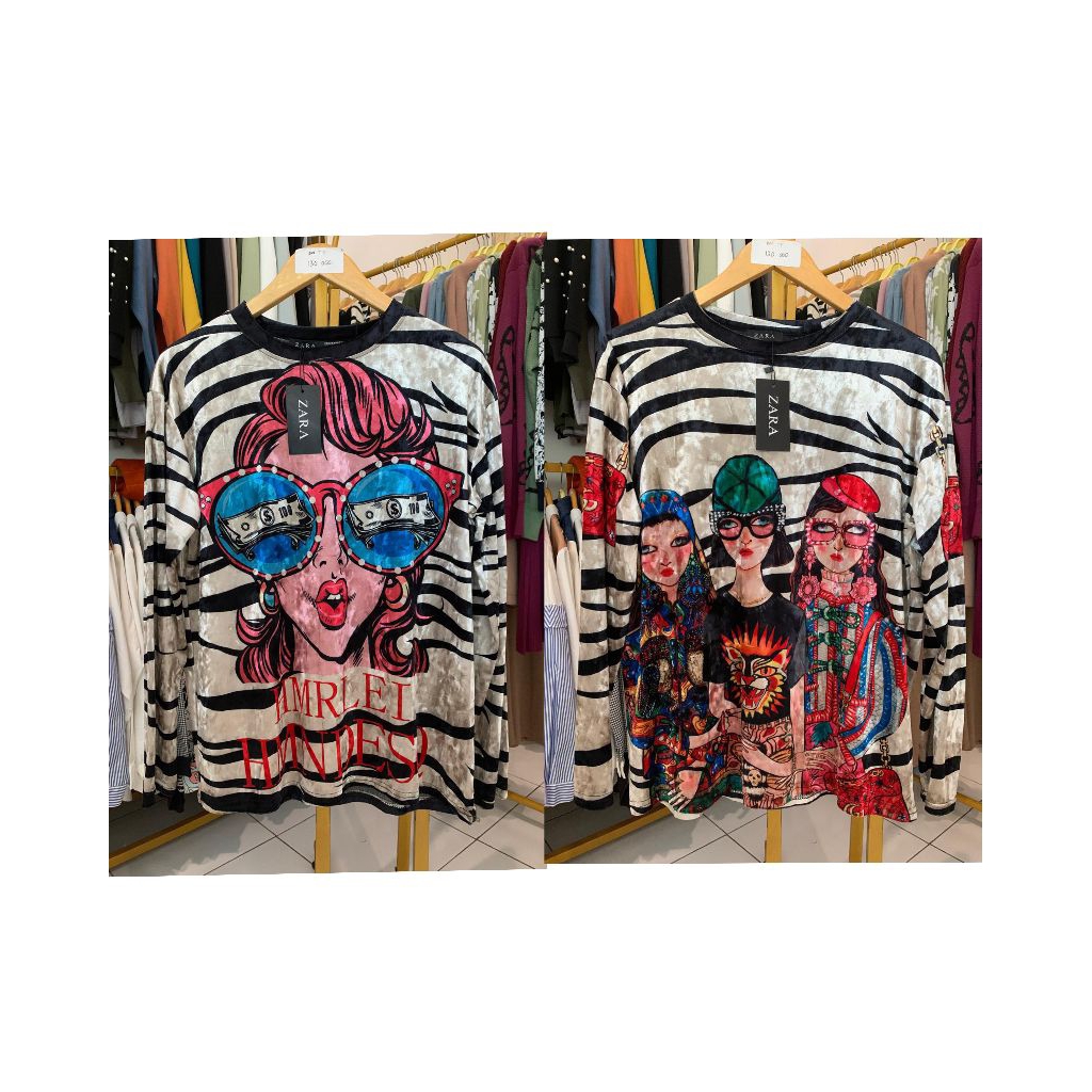 Atasan bludru velvet premium