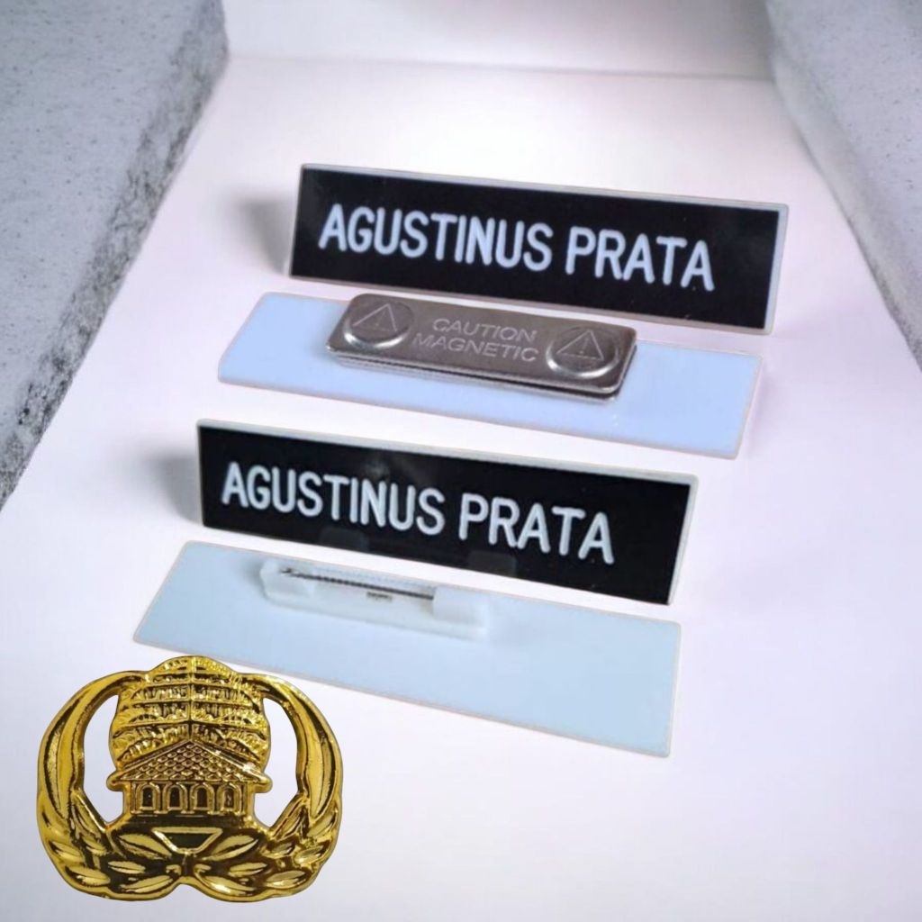 PAPAN NAMA DADA DAN PIN KORPRI SATU SET