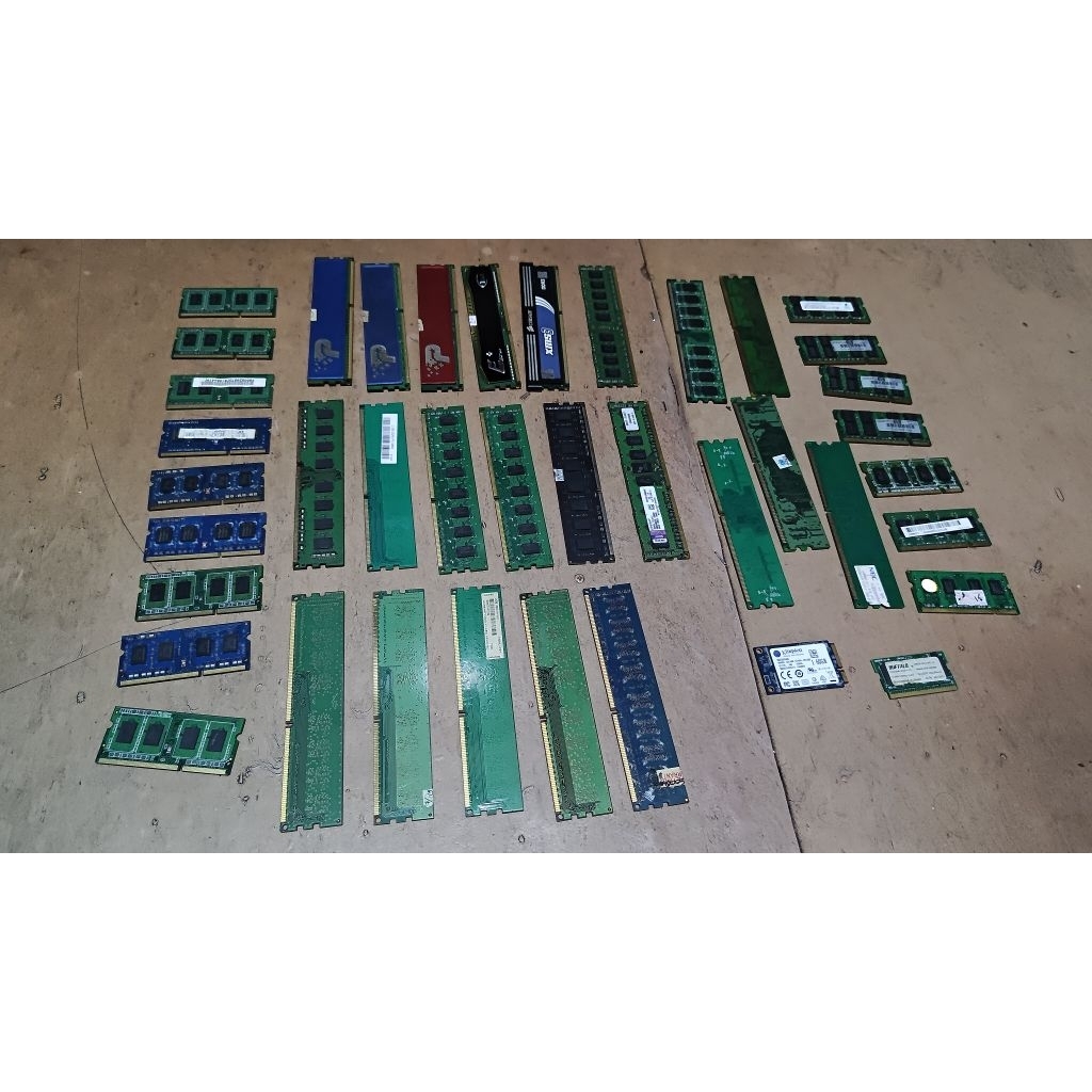 Memory Komputer, Laptop 39 Keping, 1 unit ssd M2 dan Handphone minus 7 unit