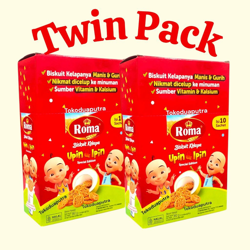 Roma kelapa sachet 2 Box (Twin pack) / Biskuit Kelapa Roma / Roma box upin ipin