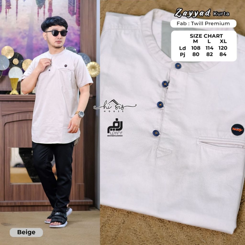 Restok Koko Zayyad kurta original Leafy by Hisis