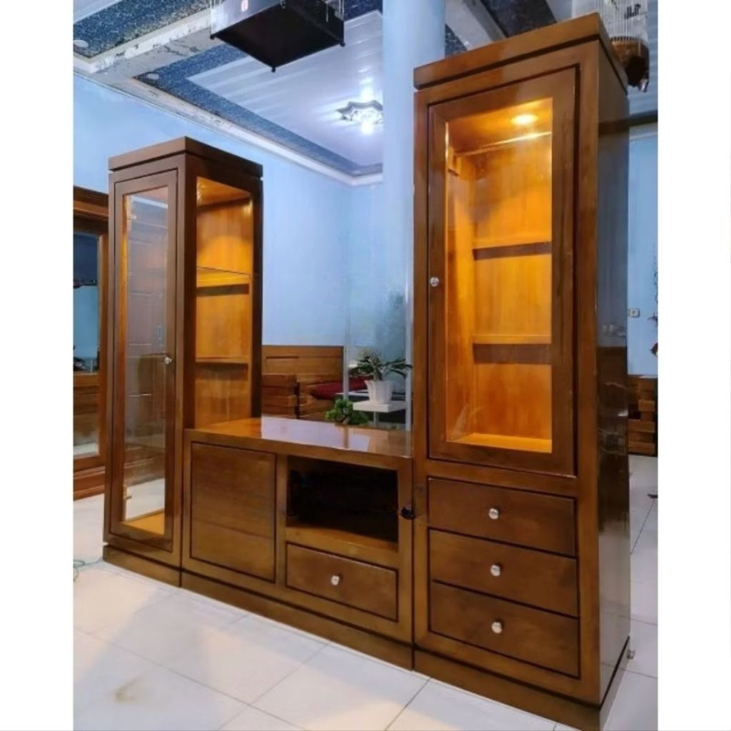 bufet tv pisah jati/bufet tv pajangan jati minimalis/bufet minimalis jati