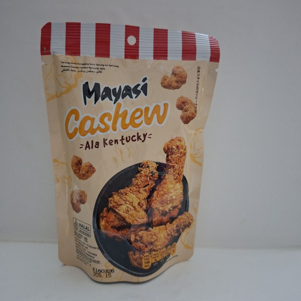 HARGA PROMO: Mayasi Kacang Mede/ Mente/ Cashew panggang salut tepung ala Kentucky (35 gram)