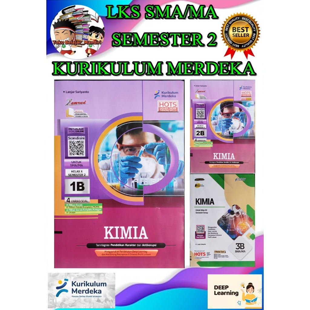 LKS Kimia SMA/MA Kelas 10, 11, 12 Semester 2 Kurikulum Merdeka/ Deep Learning/ Zamrud