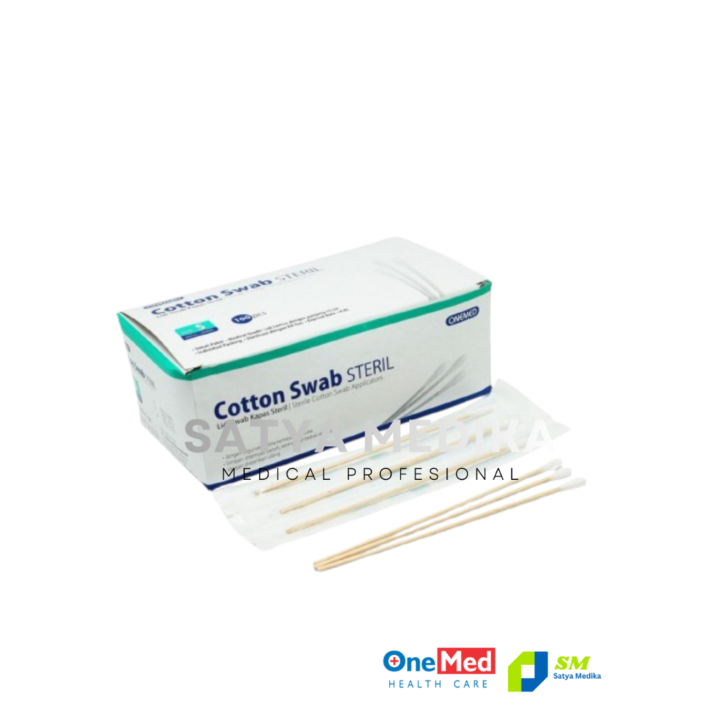 Cotton Swab Steril Kapas Lidi Swab Onemed isi 100 pcs