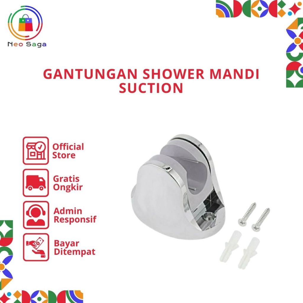 Gantungan Shower Kamar Mandi Suction Cup Holder Dudukan Shower