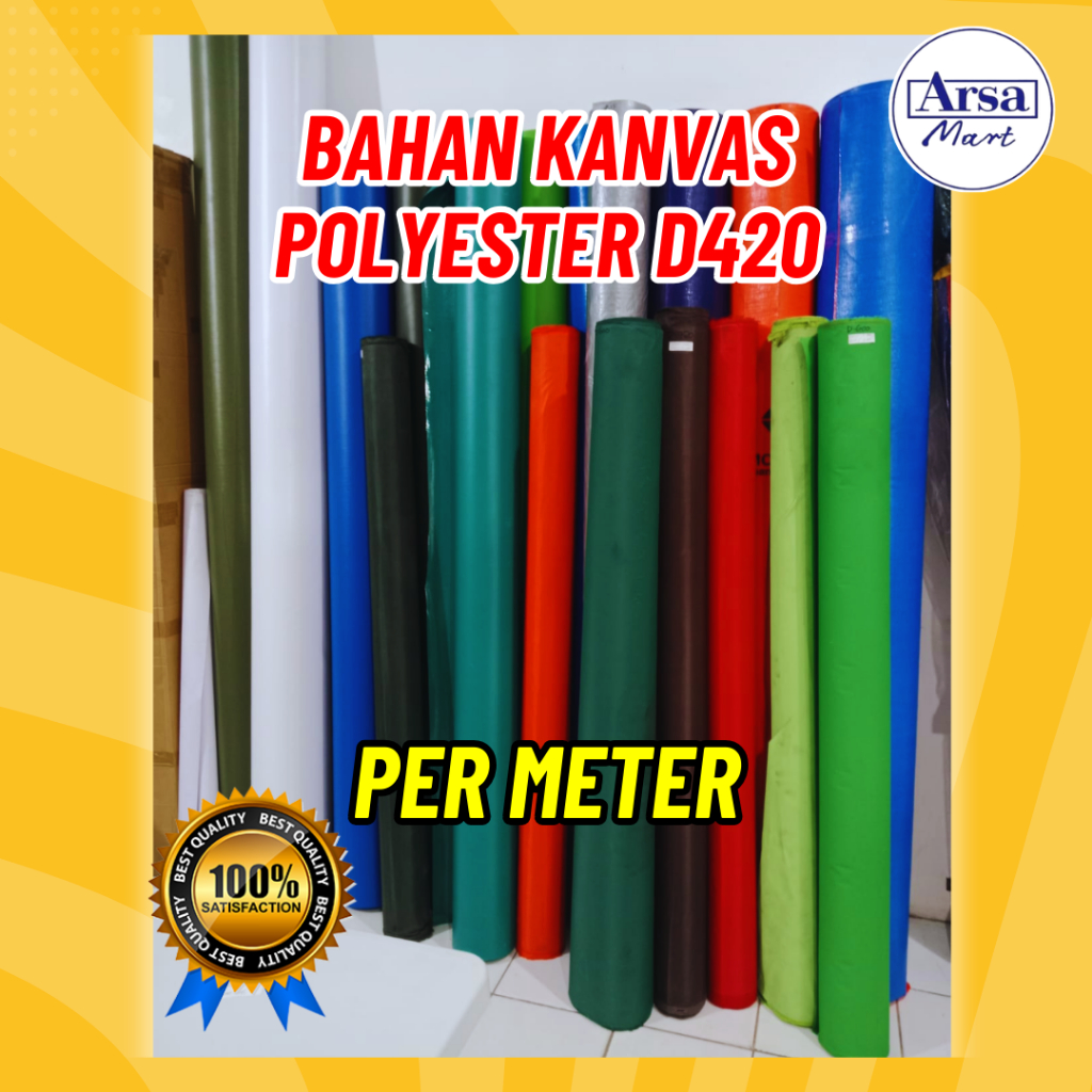 BAHAN KAIN KANVAS POLYESTER D420 HARGA PER METER KAIN KANVAS TERPAL KANVAS IMPORT TERBAIK TERMURAH