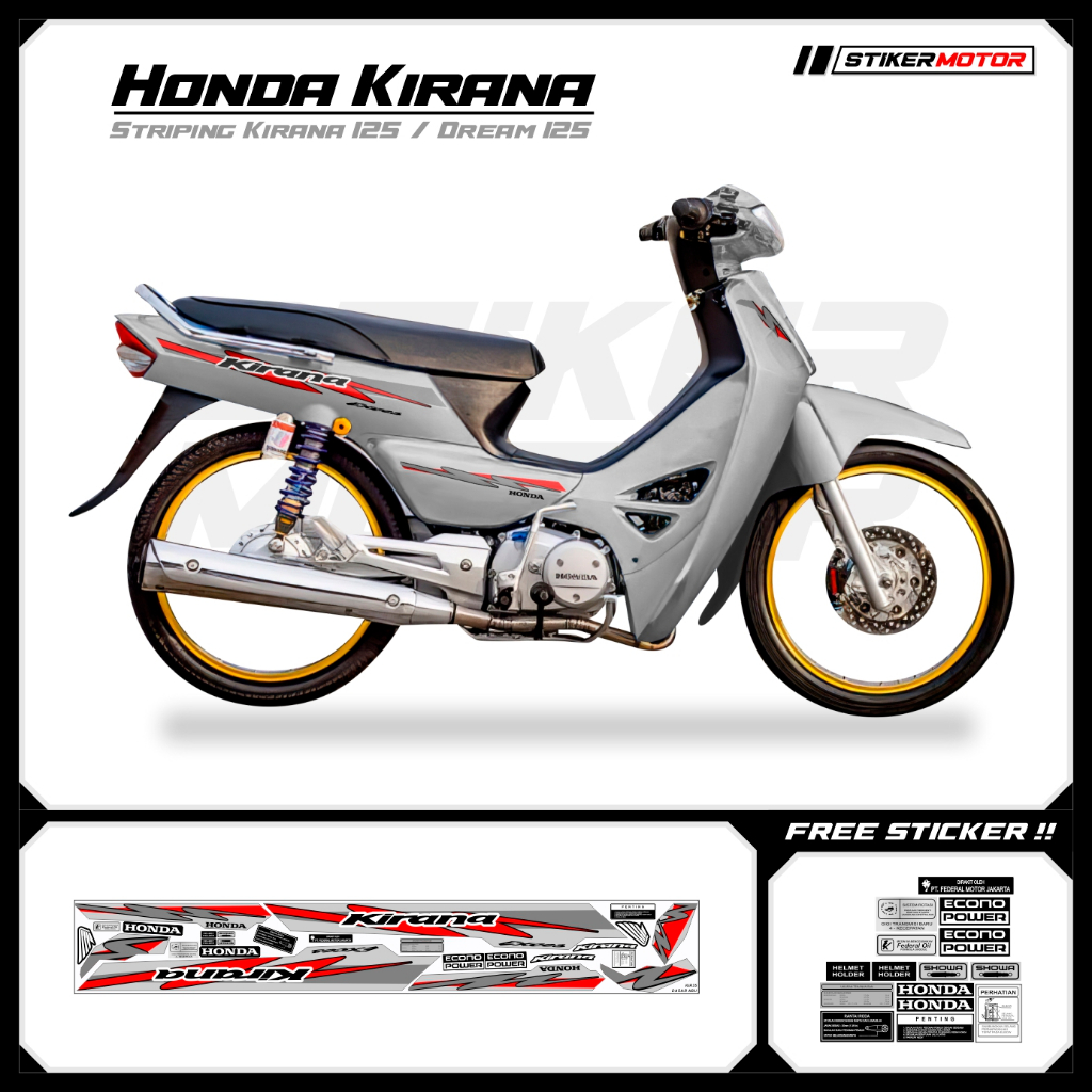 KIR35 Striping Stiker Honda Kirana 125 Honda Dream 125 Variasi Mothai Setiker Striker Setriping Stri