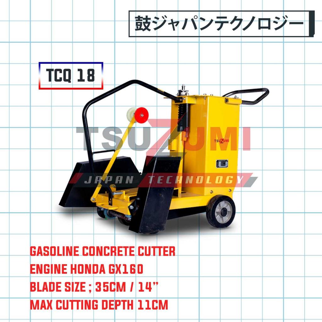 Rangka Mesin Pemotong Aspal Beton Concrate Cutter Bensin Gasoline Engine Tsuzumi TCQ 18 13 HP 11 CM 