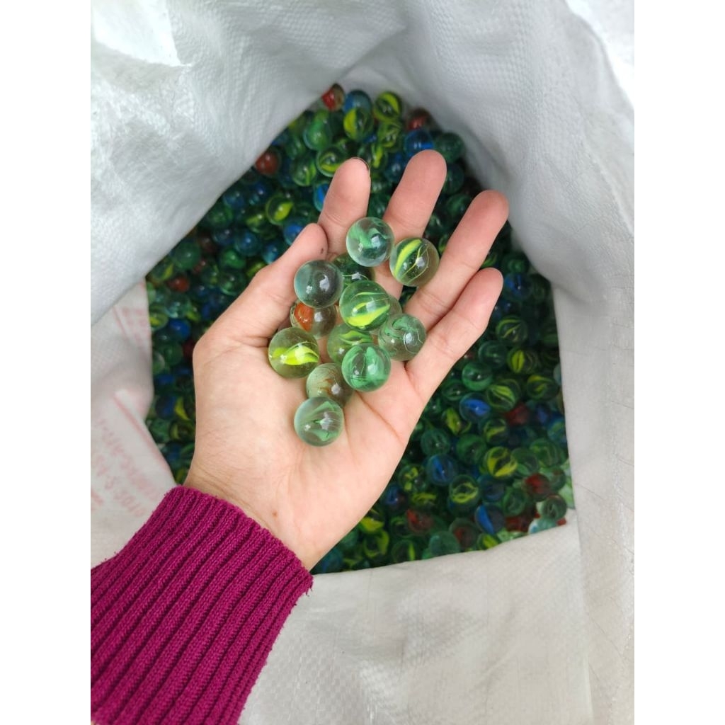 100 pcs Kelereng Belimbing Warna Mainan Jadul Gandu neker