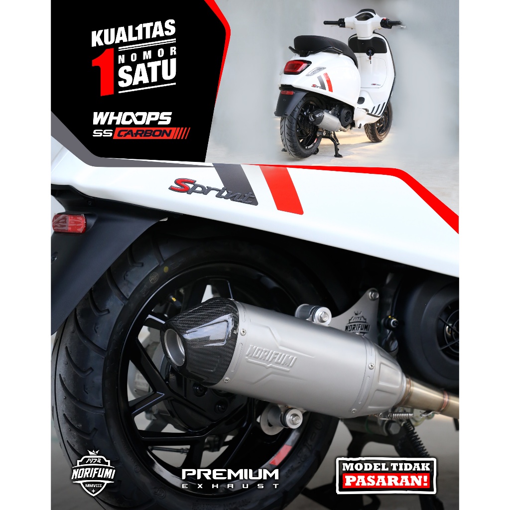 Knalpot vespa sprint lx125 GTS 150 matic norifumi