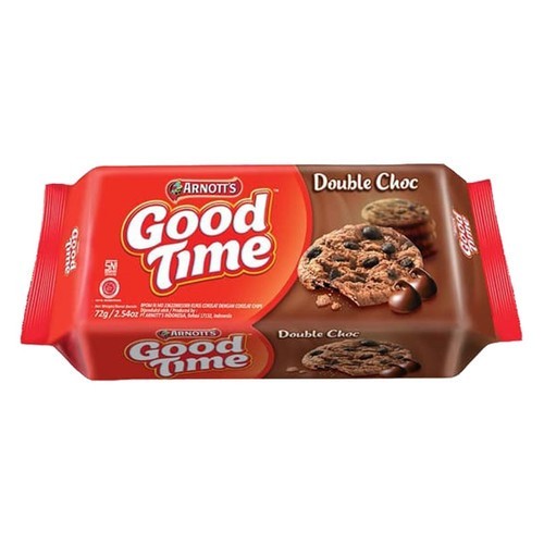 Squair Good Time Biskuit Cookies Chocochips Double Choc 80gr Murah