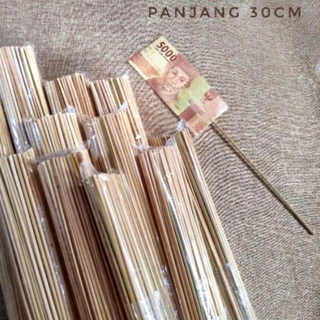 25 Pcs Tusuk Sate 30cm ll Tusuk Bambu Panjang ll Tusuk Buket Uang Kuat dan Halus