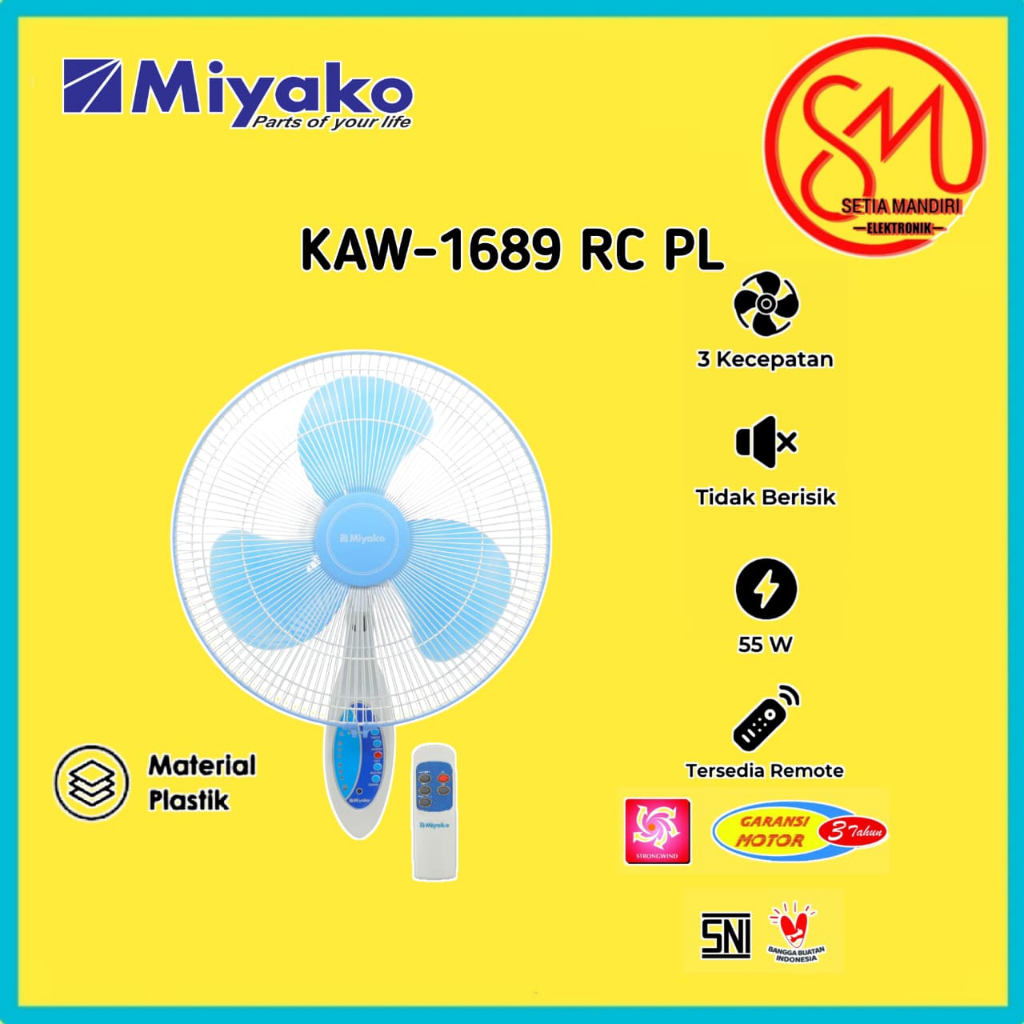MIYAKO Kipas Angin Dinding/Wall Fan/Kipas Angin Tembok 16 inch (16") KAW-1662