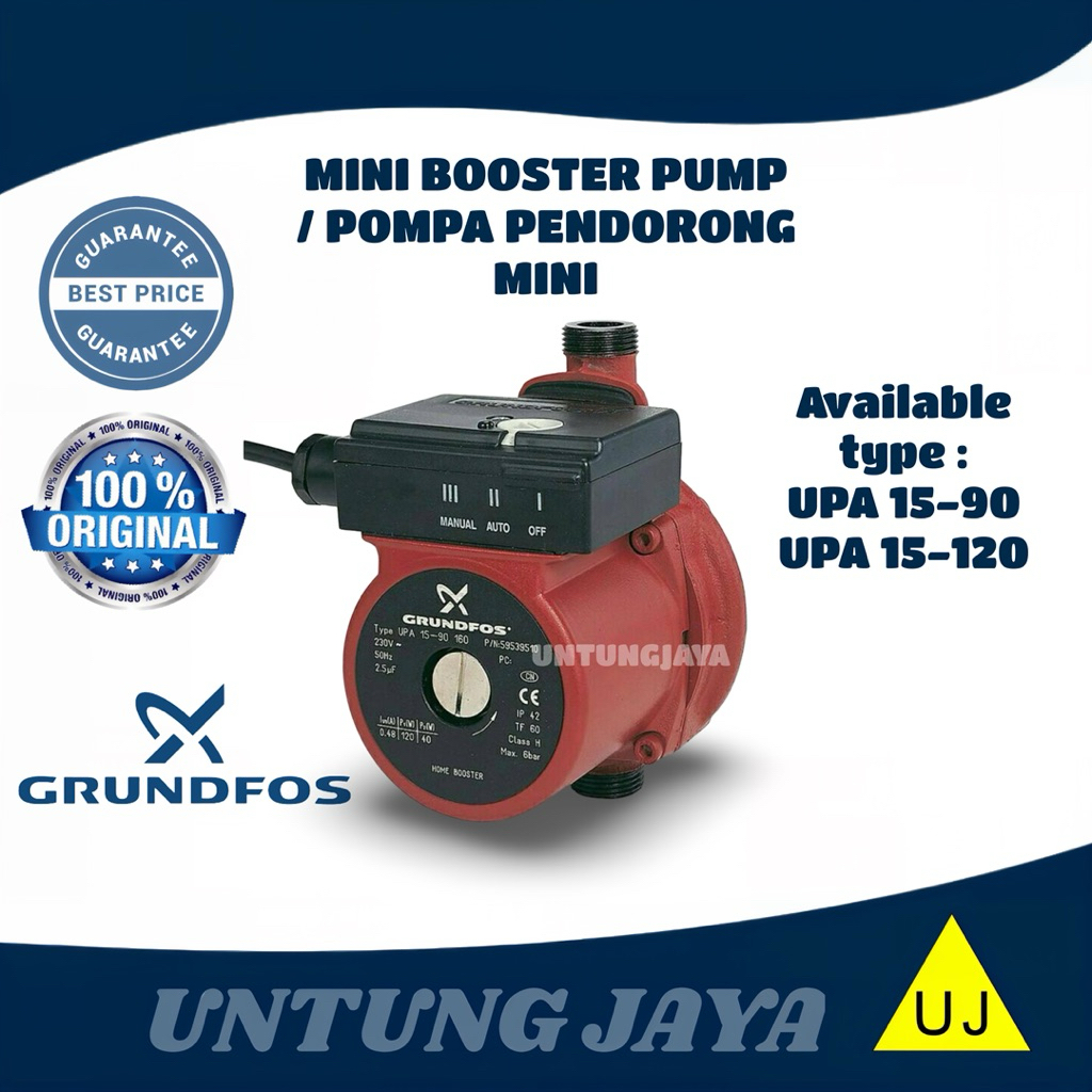 POMPA MINI BOOSTER GRUNDFOS UPA 15-90 // POMPA PENDORONG MINI GRUNDFOS UPA 15-90 // JUAL POMPA GRUND