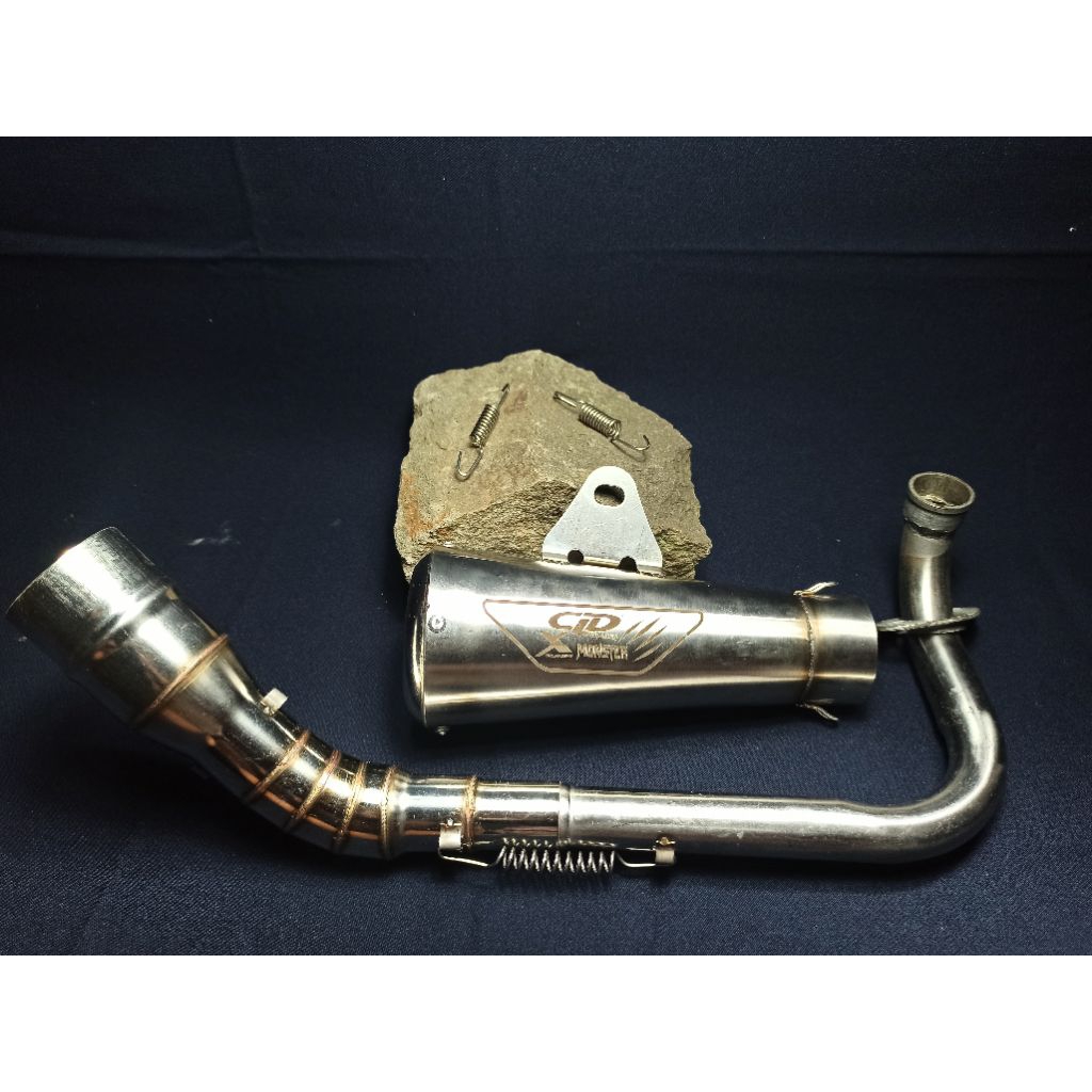 knalpot fullset all matic inlet 50 leher samping