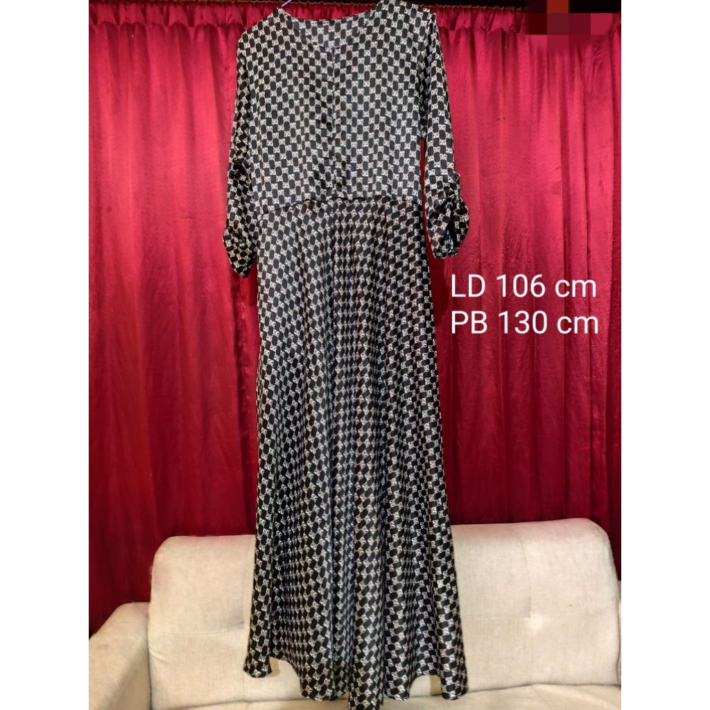 Gamis satin motif preloved