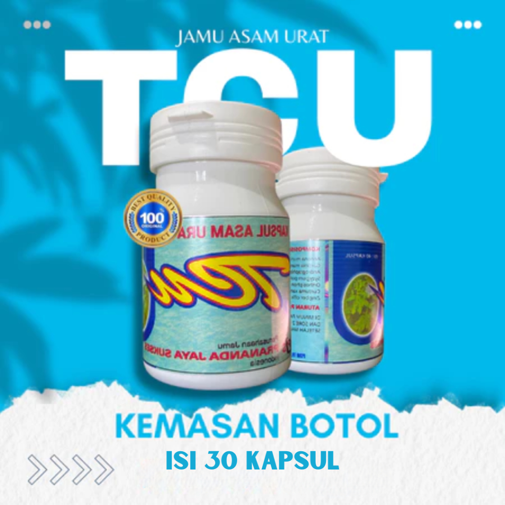 (BELI 3 GRATIS 1) JAMU KAPSUL ASAM URAT DAN NYERI SENDI EDISI KHUSUS TCU KEMASAN BOTOL ISI 30 KAPSUL