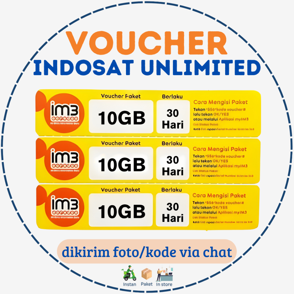 Voucher Kuota INDOSAT IM3 UNLIMITED 10GB 30 Hari Full 24 JAM