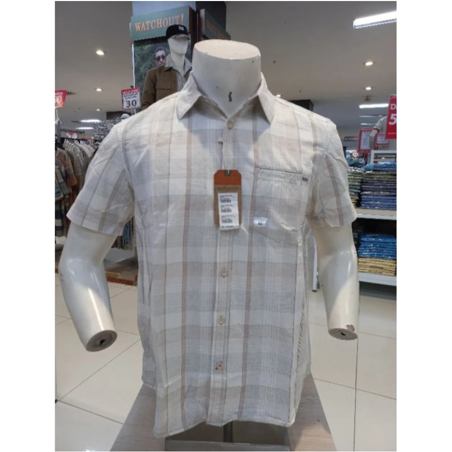 COD||WATCHOUT Jeans Kemeja Pria Lengan Pendek