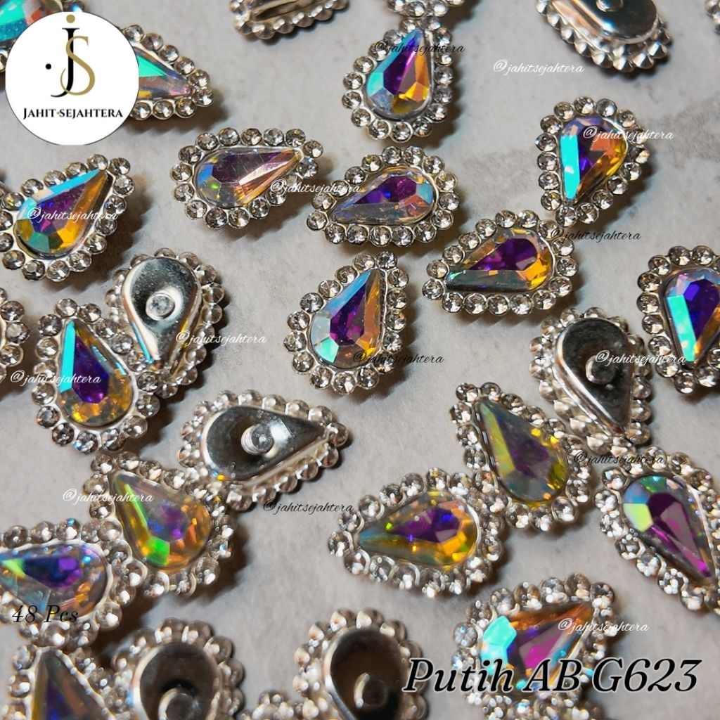 [ 100 PCS // 500 PCS ] 6x10mm Tetes KACA // Diamond Kristal Jahit