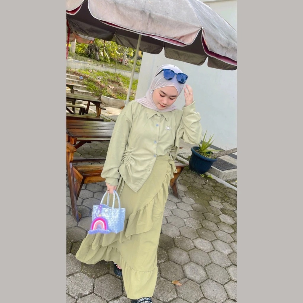 Premium Lesley Skirt Rok Crinkle Lilit Bahan Adem Nyaman