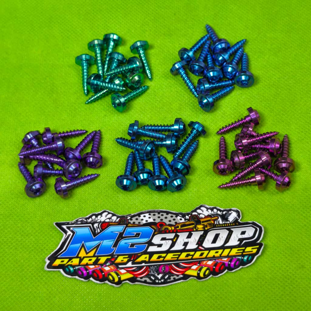 baut body yamaha titanium honda / baut bodi titanium  yamaha / baut titanium body motor vario 125/15