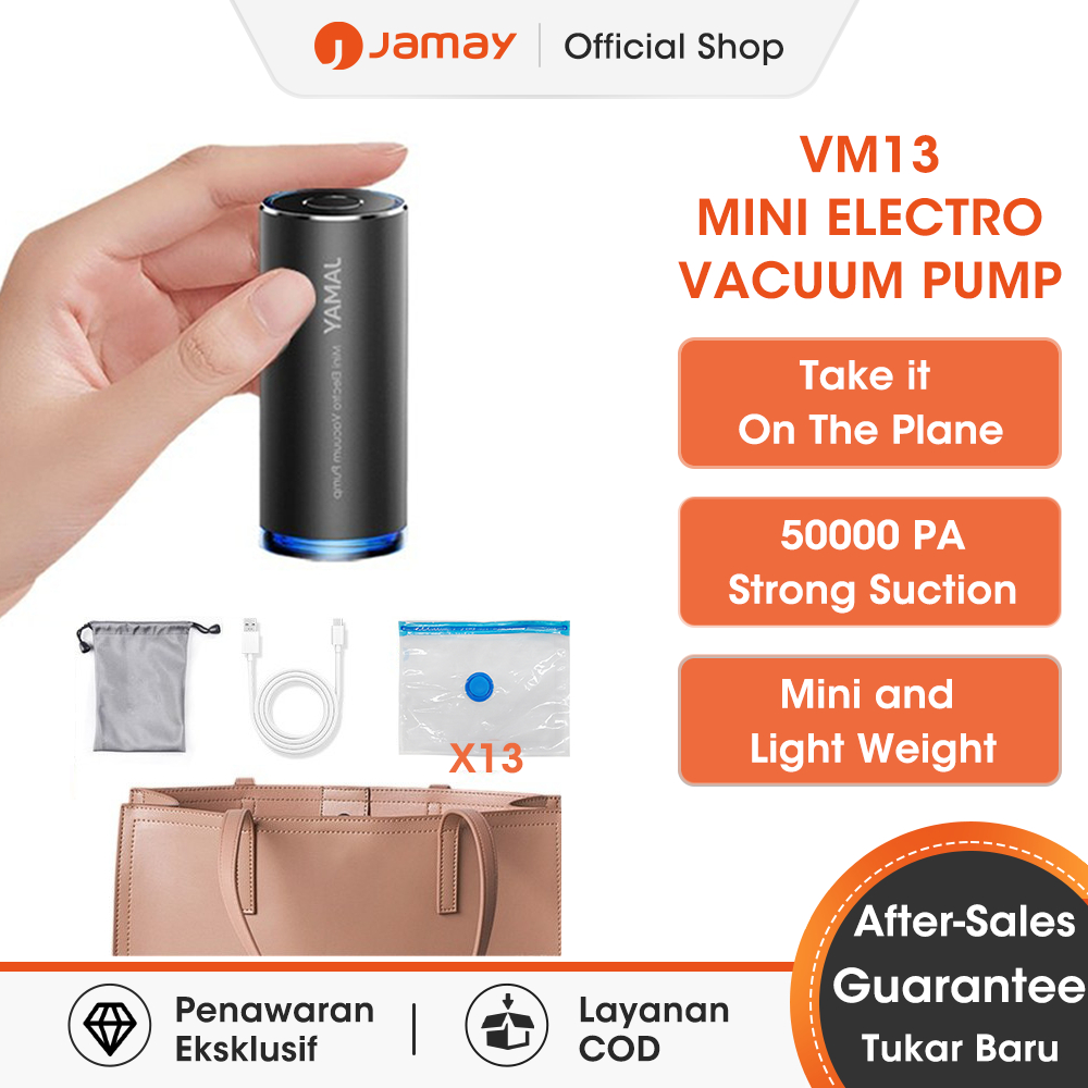 Jamay Mini Pompa Vakum Elektrik Portabel Vacum Baju Alat Vacuum Bag Vakum Pakaian & Pompa Udara Kola