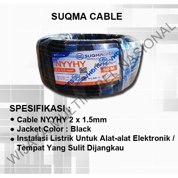 KABEL SUQMA NYYHY 2 x 1,5mm / 50 Meter