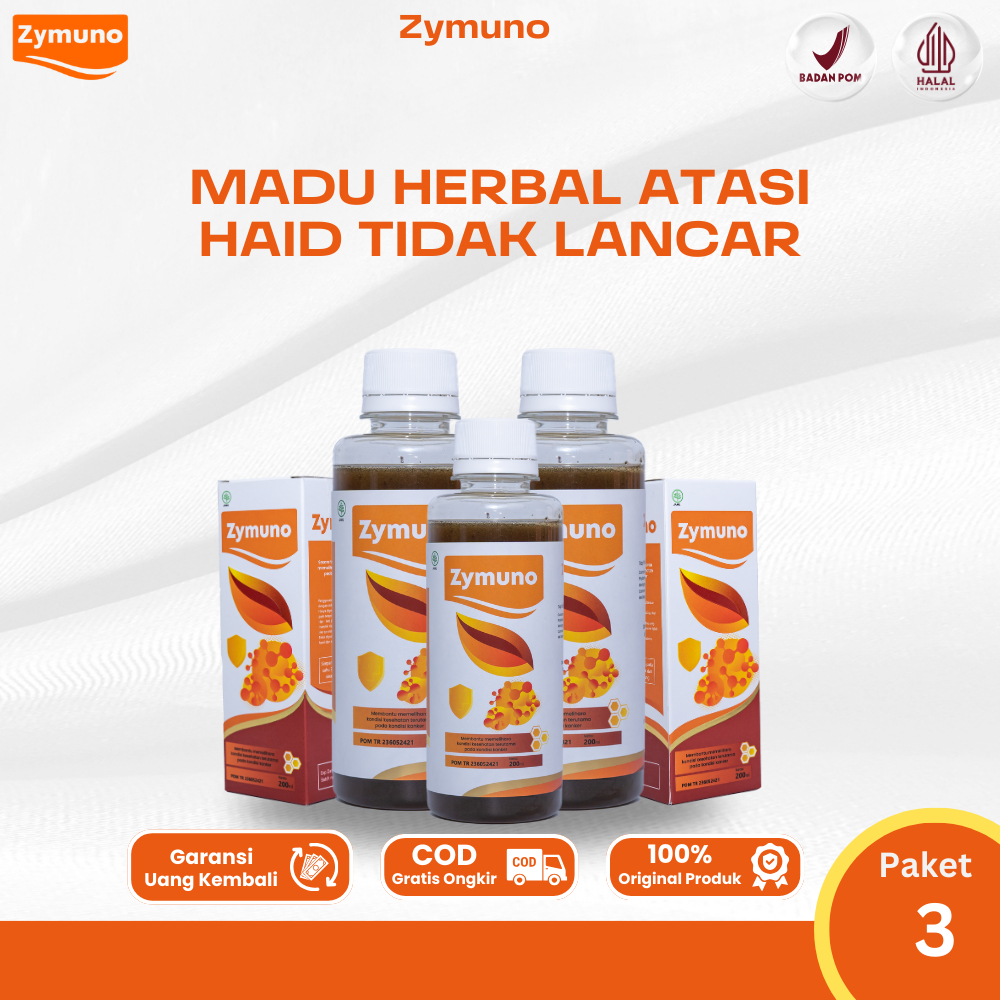 Zymuno - Madu Herbal Alami Membantu Atasi Haid TIdak Lancar Ori 3 Botol