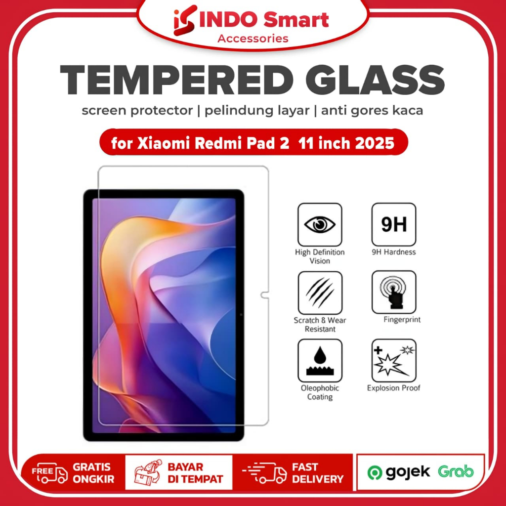 Xiaomi Redmi Pad 2 | Tempered Glass Xiaomi Redmi Pad 2 | Anti Gores Screen Guard Protector TG Pelind