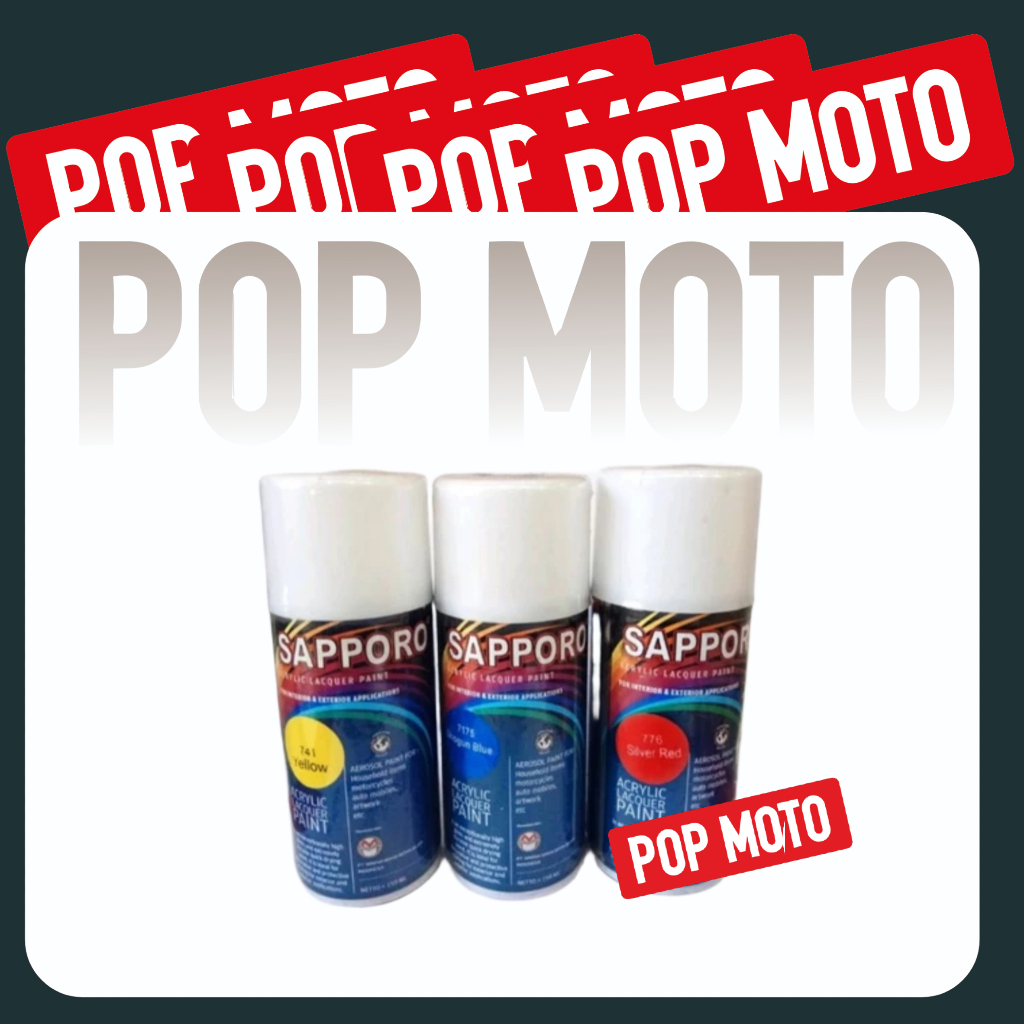 Sapporo Standard Colours & Metalic 150 ml / Cat Spray Semprot Aerosol Pilox - Pylox - Pilok Hitam Pu
