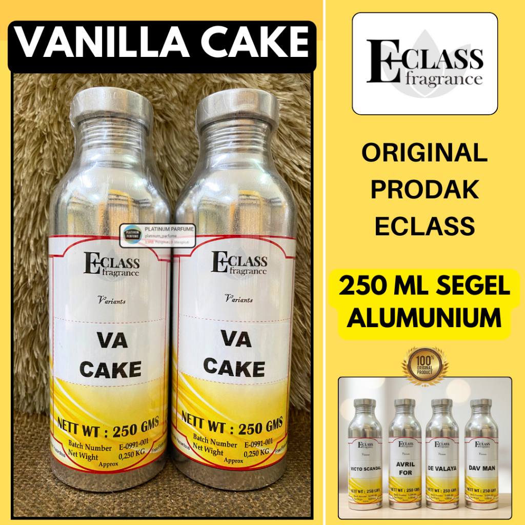 Bibit Parfum VANILLA CAKE Murni 250 ML SEGEL Alumunium ECLASS Fragrance - Parfum Cwe - Bibit parfum 