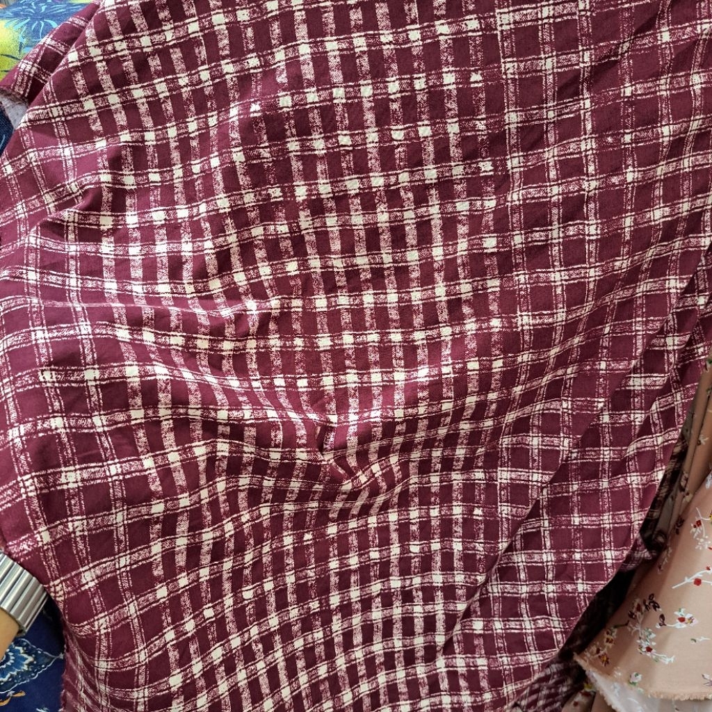 kain katun poplin motif kotak - kain katun poplin premium - kain katun motif kotak kotak [pj01]