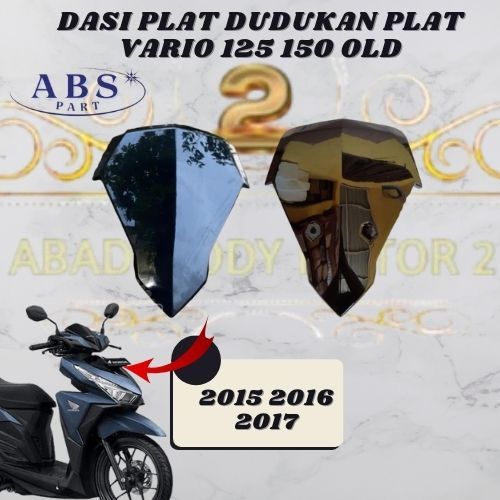 COVER FR TOP BLK DASI PLAT NOMOR VARIO 125/150 LED OLD 2015-2017 PART NON ORIGINAL ABS