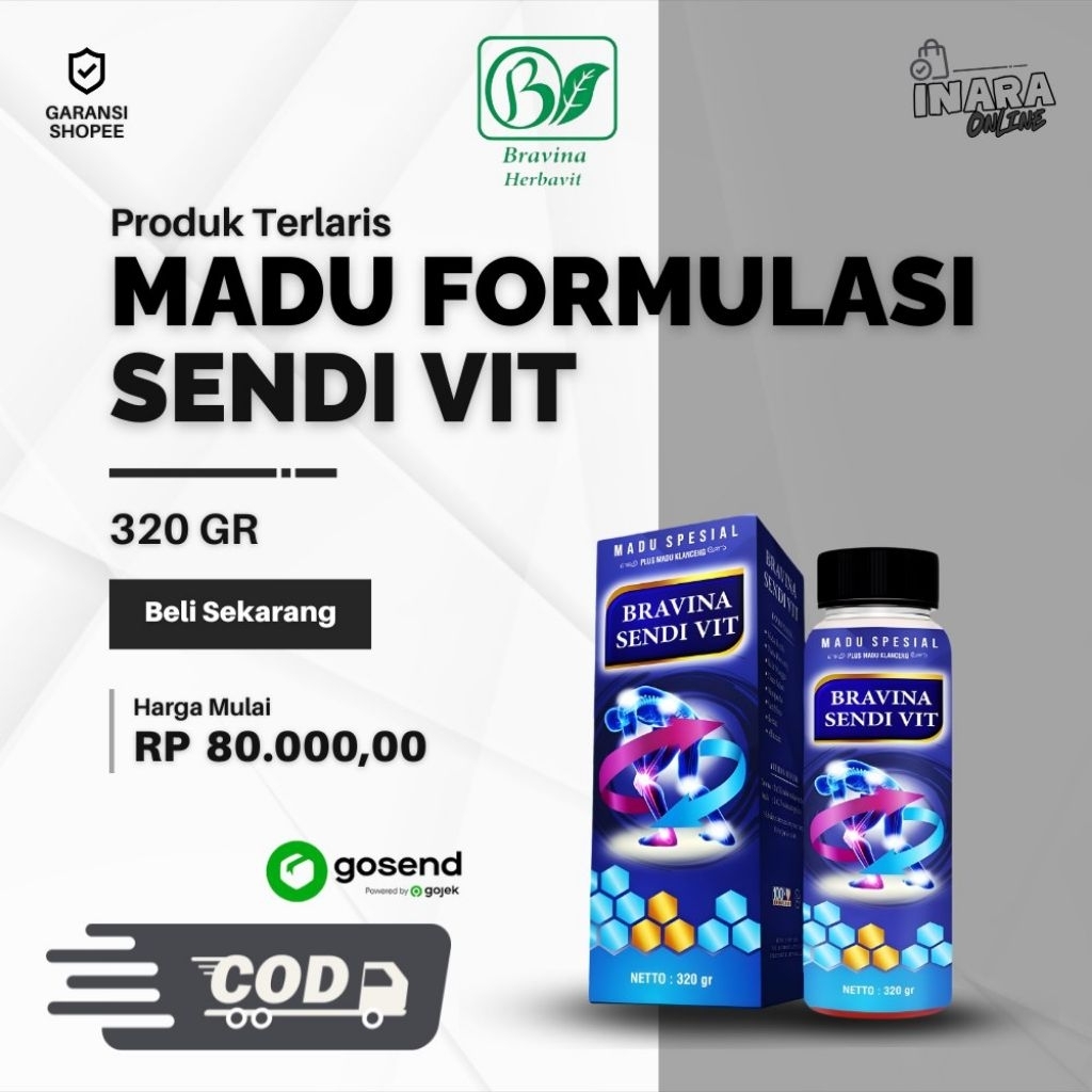 Madu Formulasi untuk Keluhan Sendi 320gr - Bravina Sendi VIT - madu spesial untuk nyeri otot