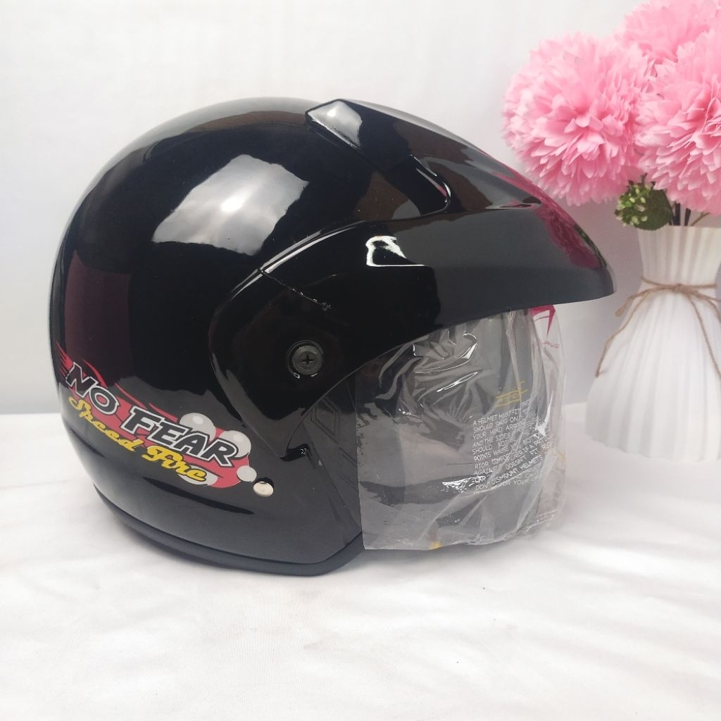 Helm HKM Pluto Polos hitam glosy / Helm Murah HKM / Helm Merk HKM / Helm HKM Murah