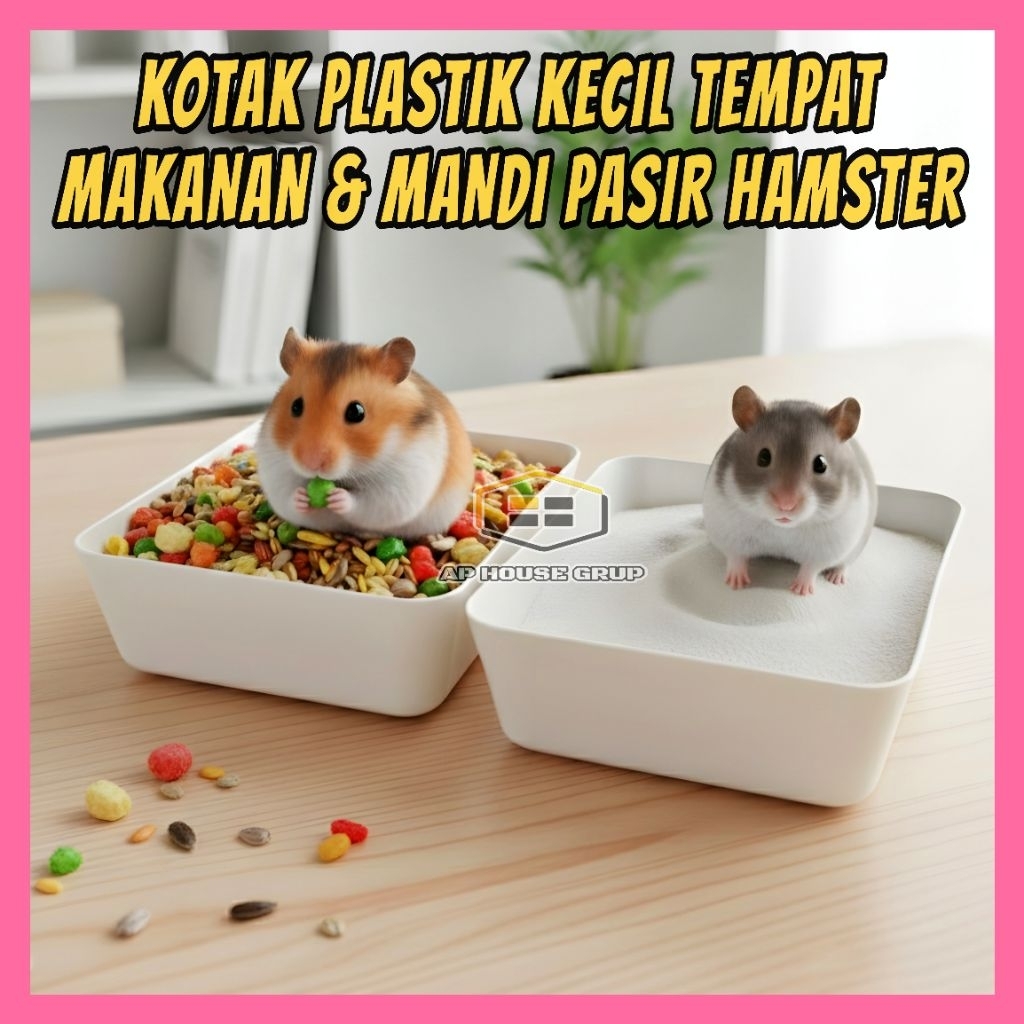 KOTAK PLASTIK KECIL TEMPAT MAKAN & MANDI HAMSTER - APHG1