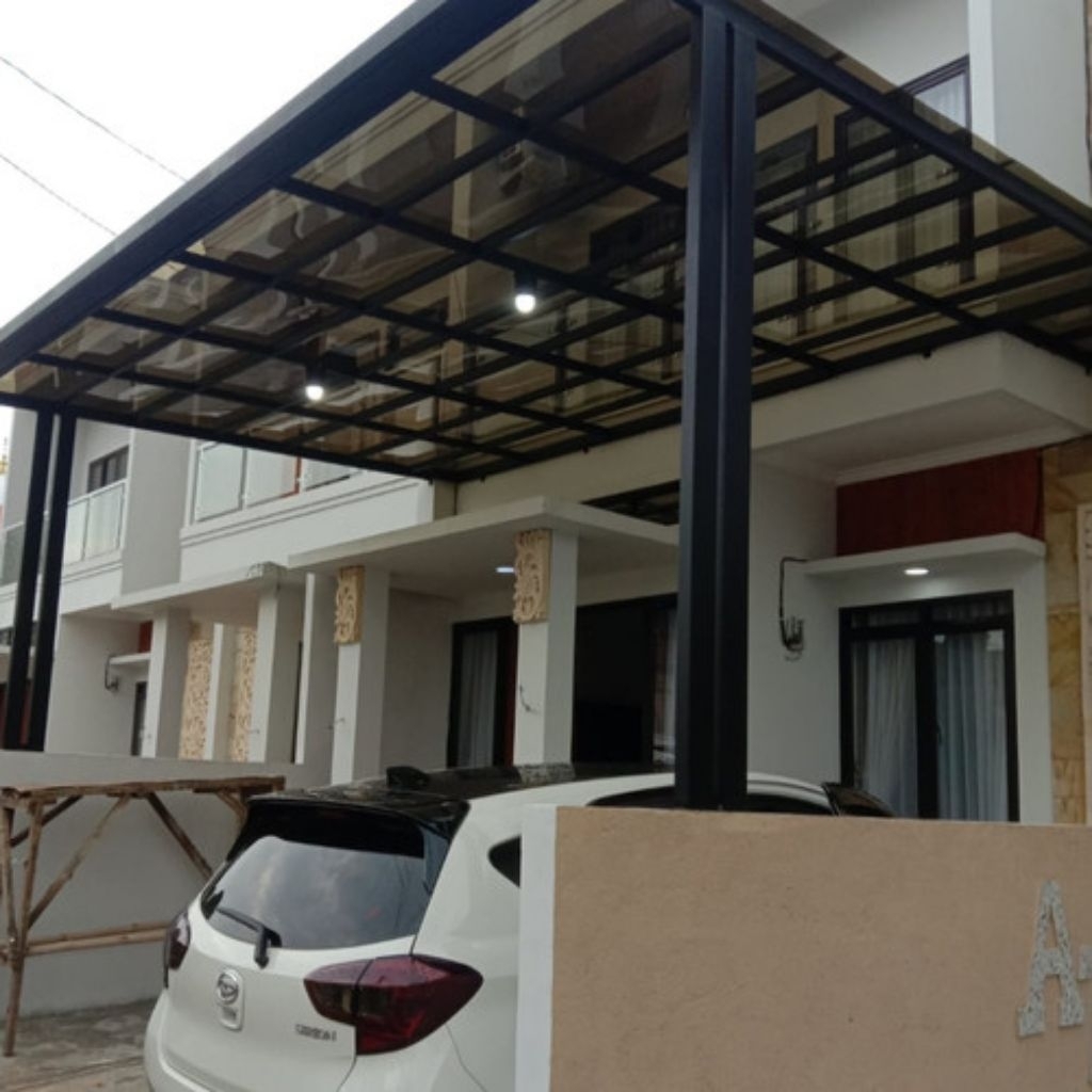 kanopi atap solarflat teraspran rangka hollow galvanis