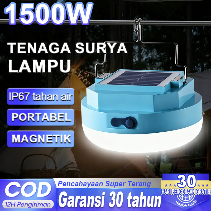 [Garansi 30 tahun] Lampu Emergency Lampu Darurat Gantung Solar Panel Camping Lampu LED Tenaga Surya 