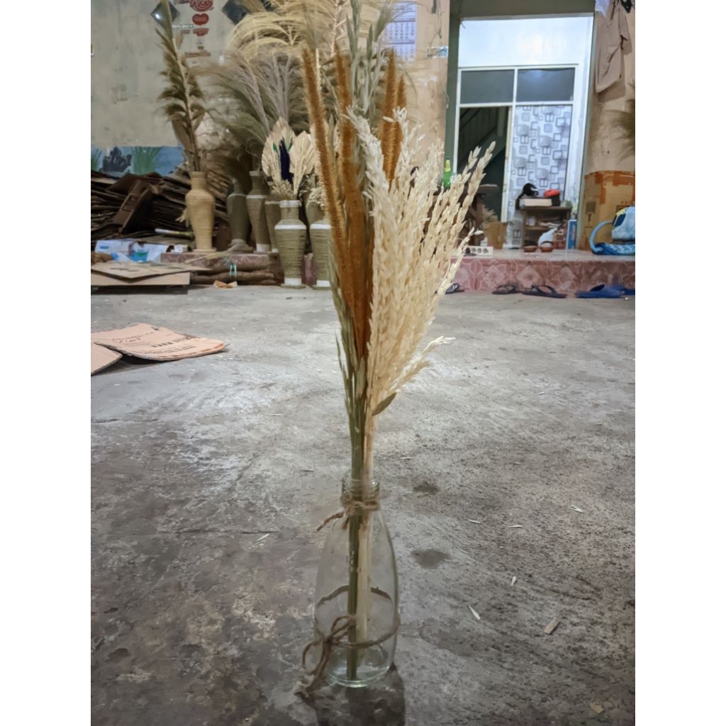 Hiasan meja mini vas botol kaca aesthetic