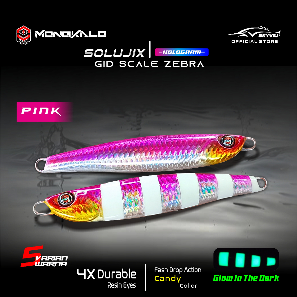 Mongkalo Solujix Sisik-Kecil GID-Zebra noMotif Candy 20 Pink